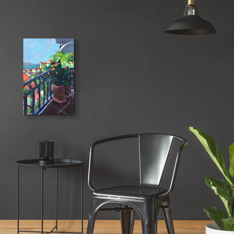 «Terrace View» par Page Pearson Railsback, art mural en verre acrylique, H 24 po x l 16 po x P 0,2 po