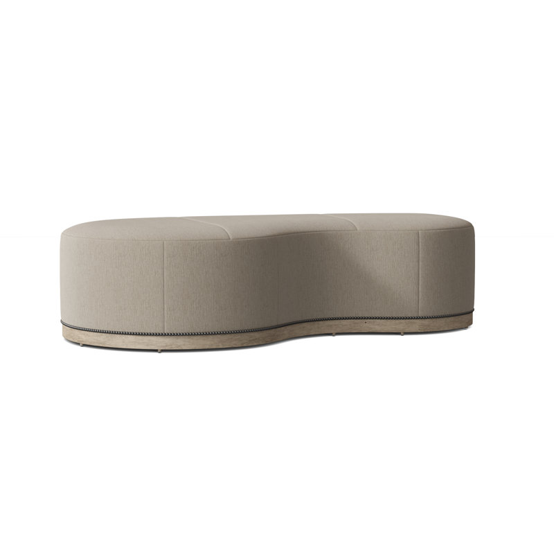 Madeline 61'' Wide Cocktail Ottoman, 3156 Linen 100% Polyester, Almond Buff