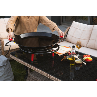 Ringg Outdoor Indoor/Outdoor Enameled Carbon Steel Cooking Pan 15 Inch