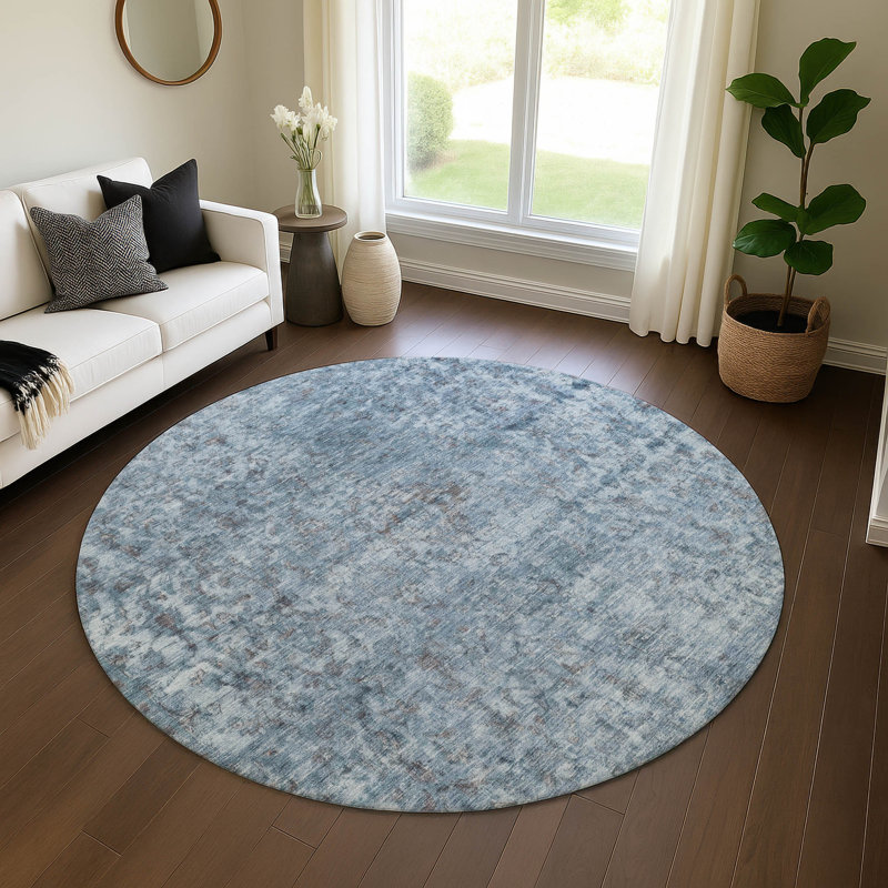 Premium Machine Washable Baford AMF1645 Global Rug, Round 8'