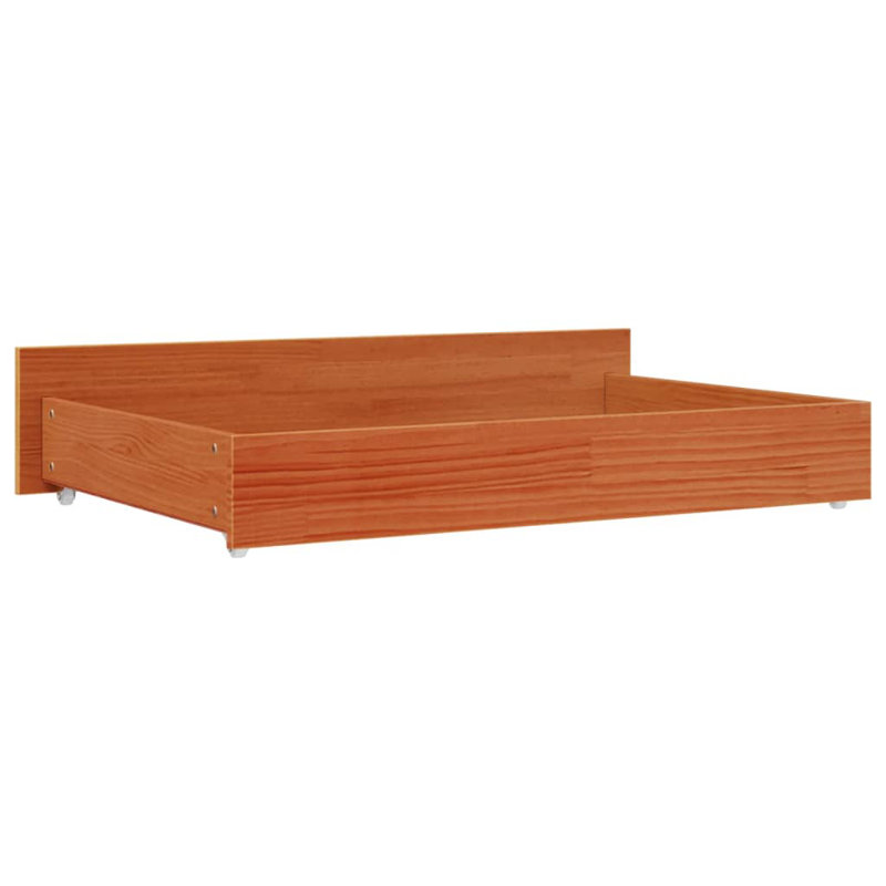 Keisha Underbed Storage Drawers, 18cm H x 57cm W x 90cm L, Wax Brown