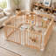 Parc pour bébé 8 panneaux pliable avec structure en bois de pin massif, panneaux d'activité et porte-133208977