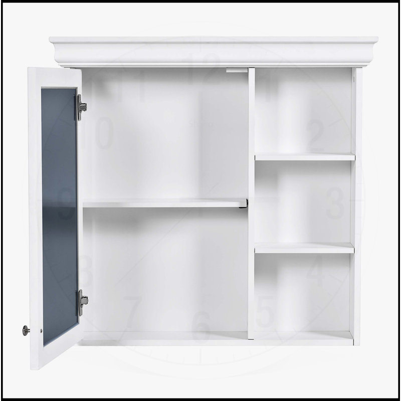 Armoire de salle de bain murale polyvalente avec plusieurs tablettes et un design élégant
