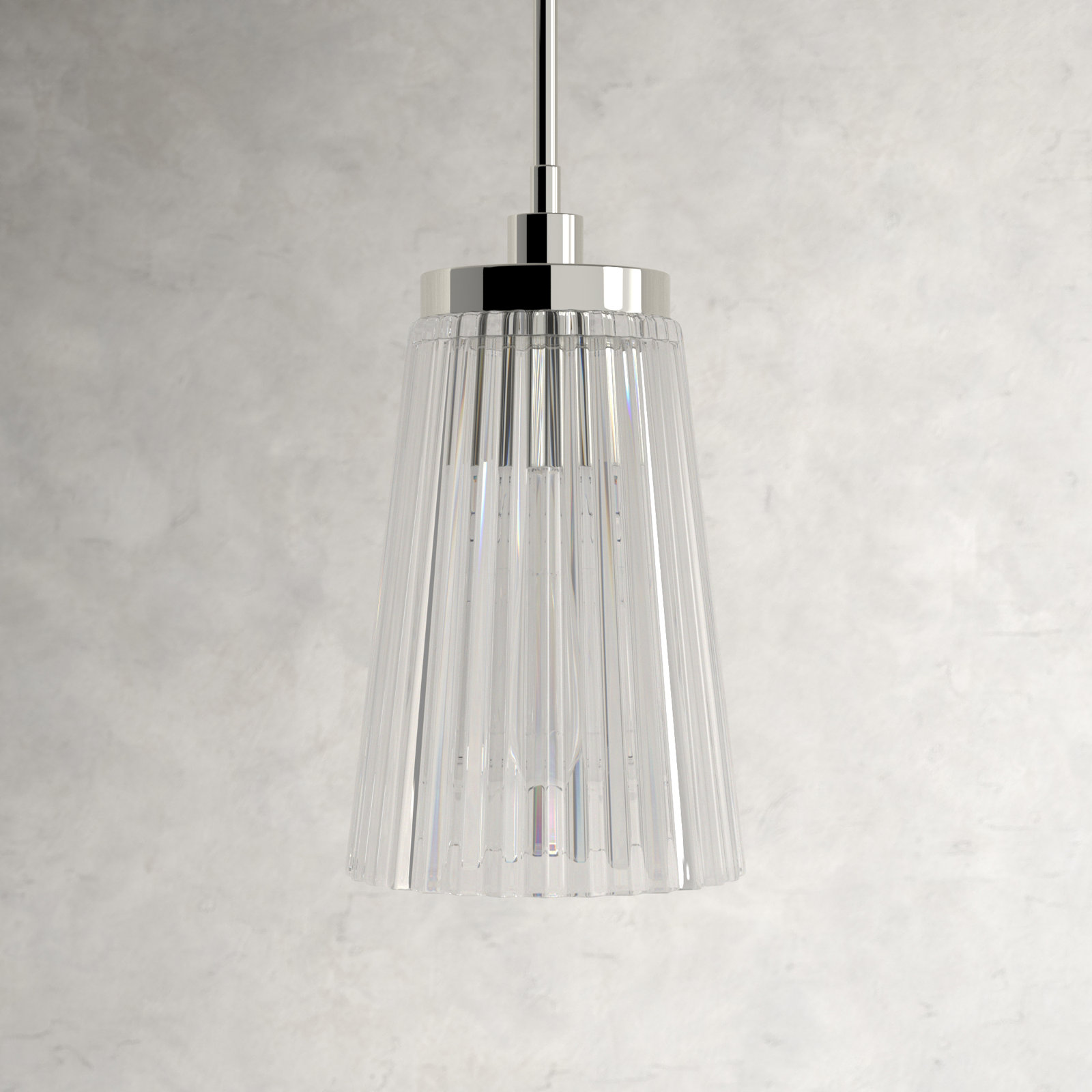 Jeanie 1-Light Single Cone Pendant, Nickel