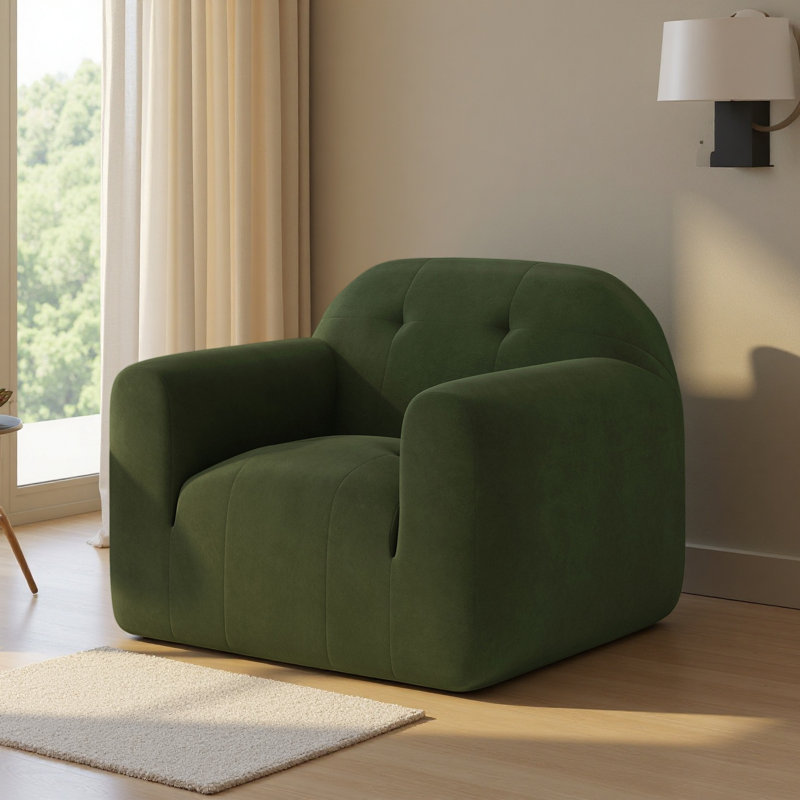 Fauteuil club, Tissu crème