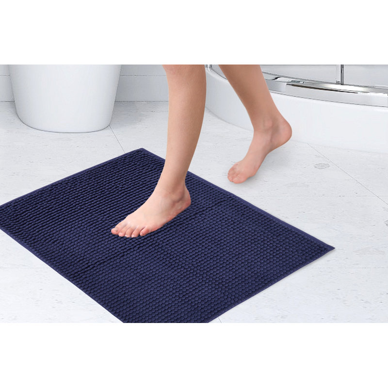 Heloise Non-Slip Bath Rug, 40cm W x 60cm L, Navy