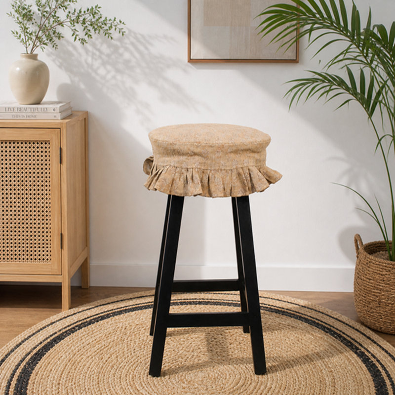 Housse de tabouret de bar en lin floral Mitti