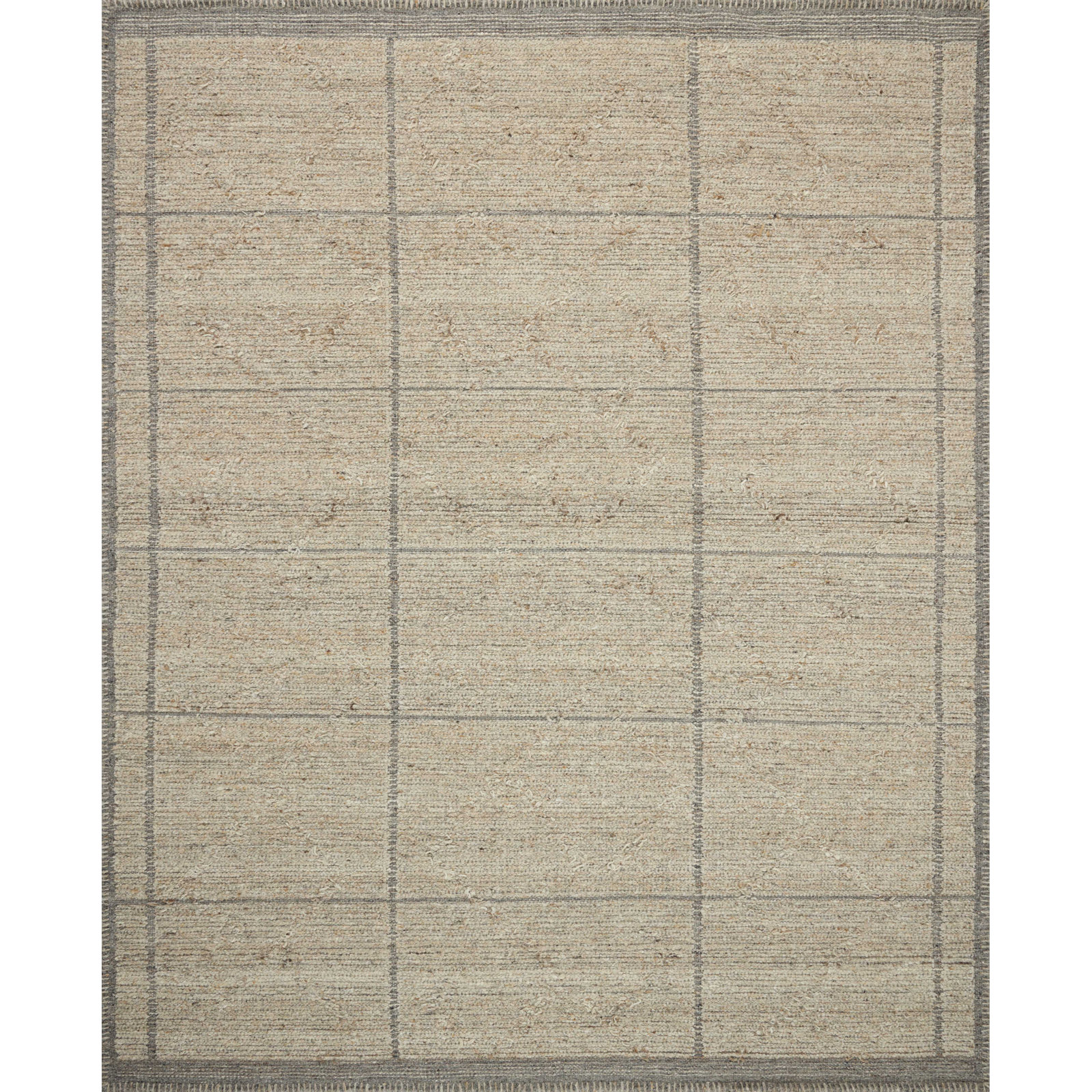 Amber Lewis x Loloi Bowie Fog Grey Geometric Rug, Rectangle 8'6" x 11'6"