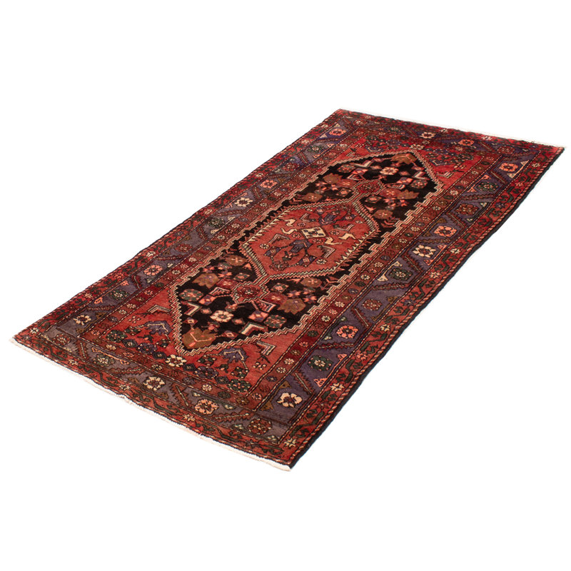 Tapis noir et rouge Andelz 4 pi 5 po x 8 pi 0 po