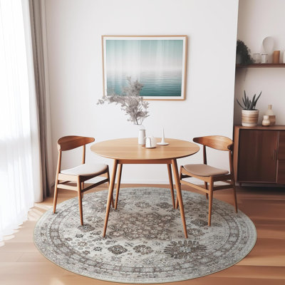 Tapis lavable antidérapant Medallion (brun)