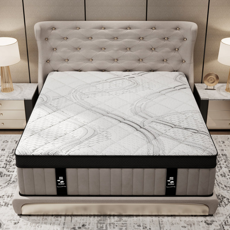 14'' Medium-Firm Hybrid Mattress With Cooling Gel Memory Foam And Individually Wrapped Pocket Coils, Pressure-Relieving Support, Bed-In-A-Box