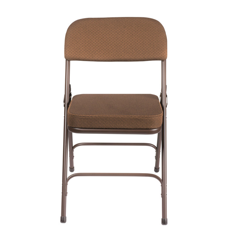 Bernadine Deluxe Fabric Padded Folding Chair, Gold/Brown