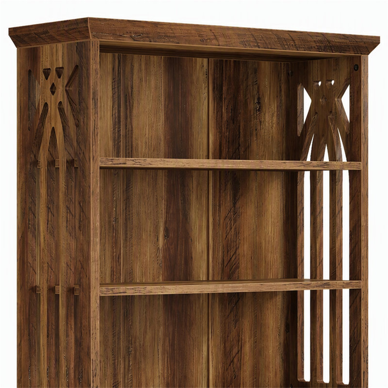 Étagère à 6 niveaux, bibliothèque de 75 pouces avec tablettes de rangement