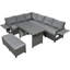 Ensemble de conversation modulaire en rotin 5 pièces avec coussins Modern-111721380-97840505