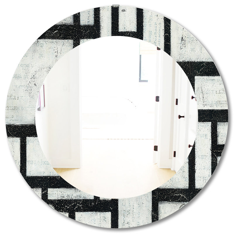 Miroir mural géométrique, miroir d'appoint moderne Labyrinth, H 31,5 po x l 31,5 po