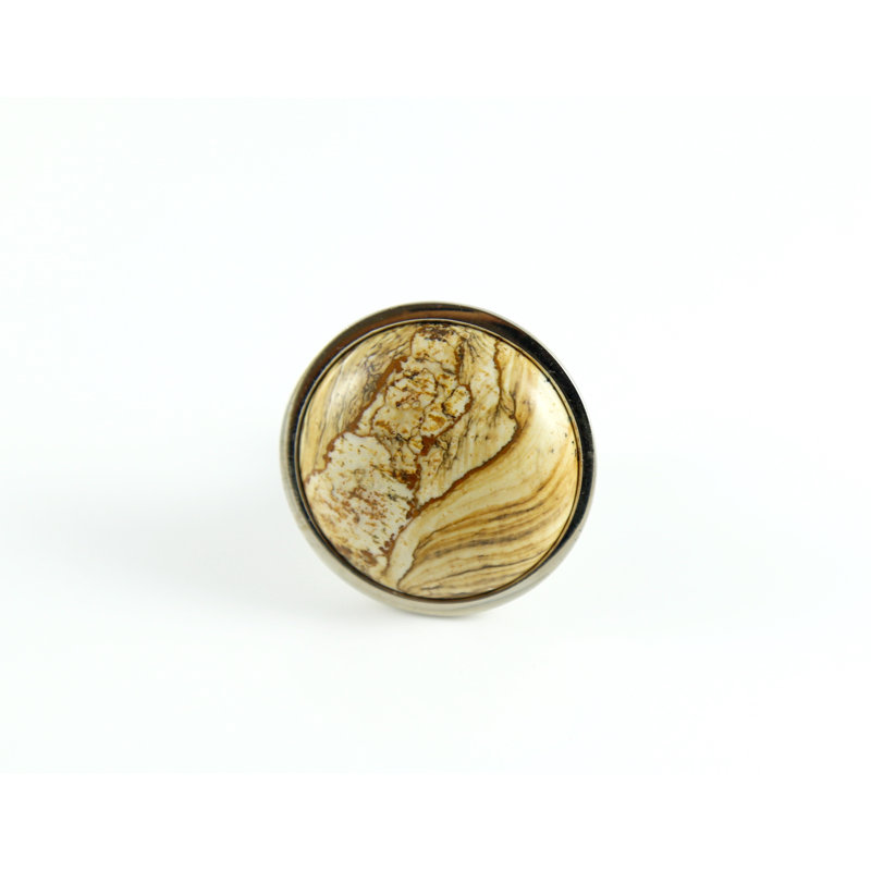 Untraveled Lands Mushroom Knob, Chrome/Brown/Yellow