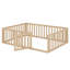 Structure de lit en bois robuste avec clôture et porte-831701257-821873348