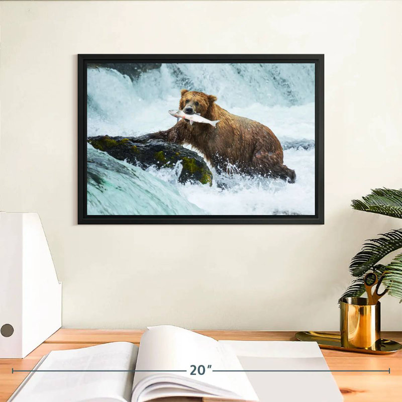Pêche à l'ours simple, Cadre flottant noir, 13 po x 9 po