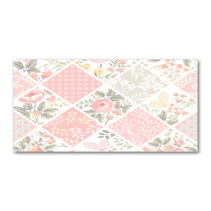Roses And Butterflies Pattern - Wrapped Canvas Print