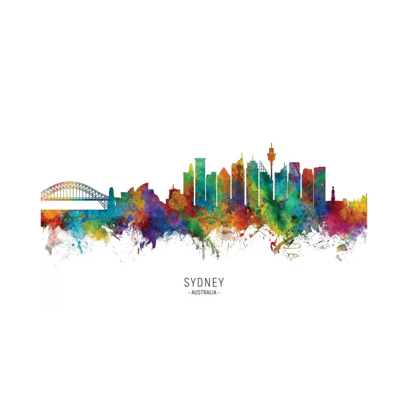 Sydney Sydney Skyline par Michael Tompsett - impression sur toile tendue, H 40 po x l 60 po x 1,5 po
