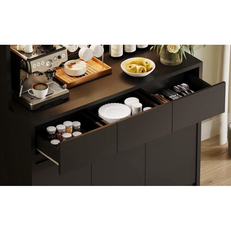 178.1cm Kitchen Pantry, Black