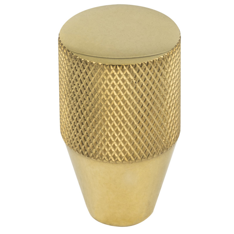 Beliza 3/4" Diameter Conical Knurled Knob, Unlacquered Brass