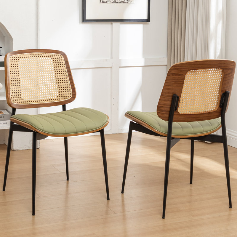 Chaises de salle à manger rembourrées Shrihan, Vert