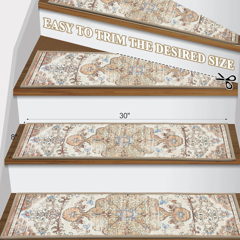 Marches en bois, tapis, marches d'escalier