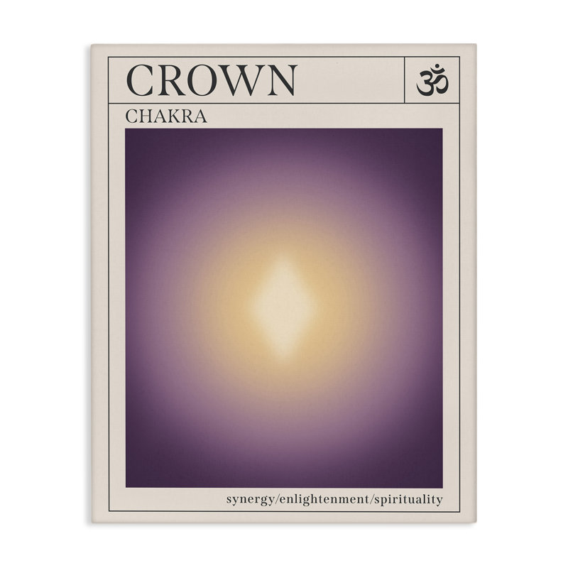 Art mural sur toile Crown Chakra Meditation, design par Wild Apple Portfolio, H 20 po x l 16 po
