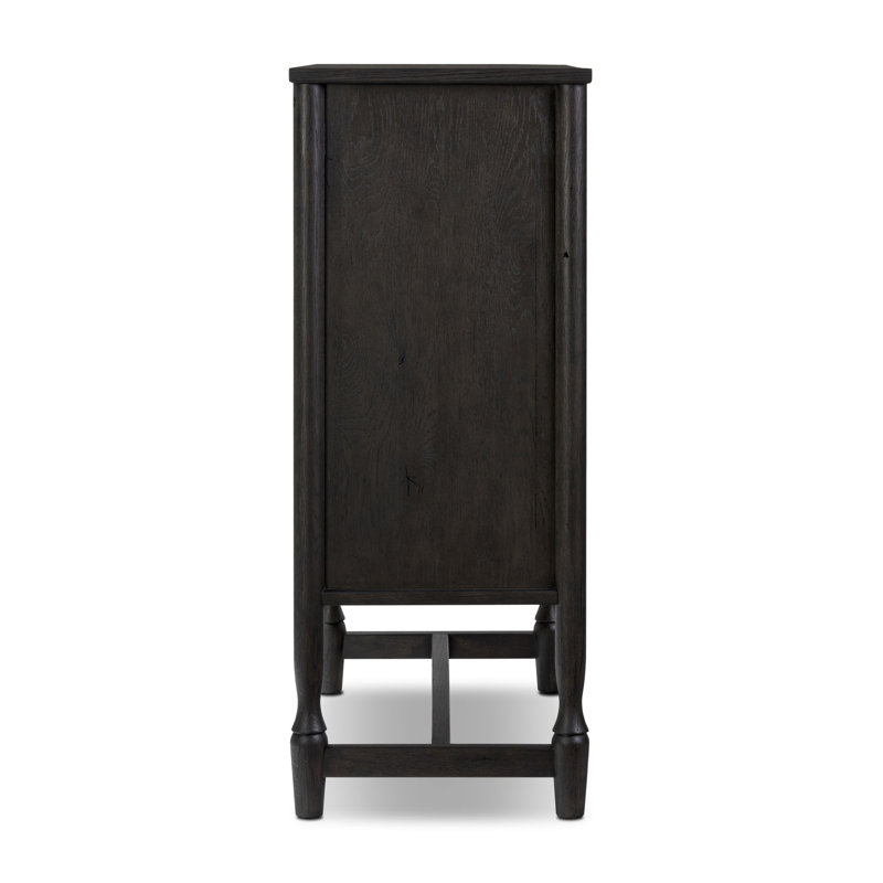 Bari Bar Cabinet, Cracked Smoked Black