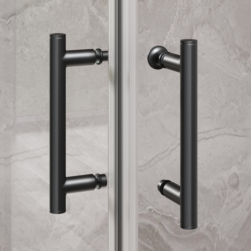 36 x 36 x 72 Inch Framed Square Shower Enclosure, Corner Shower Door with 1/4'' (6mm) Tempered Glass, Matte Black