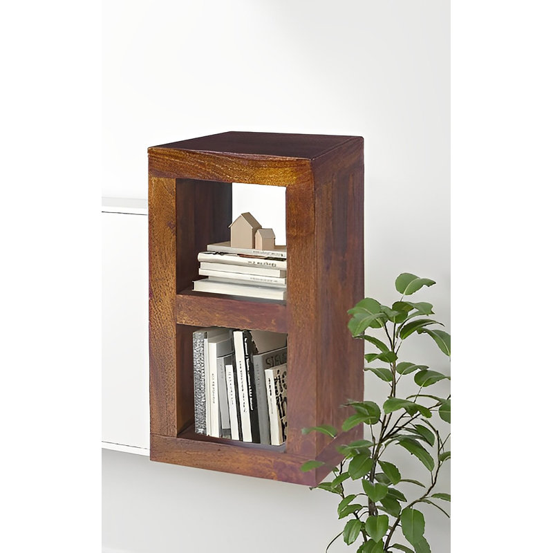 Quinton 81cm H x 44cm W Solid Wood Standard Bookcase, Dark Mango