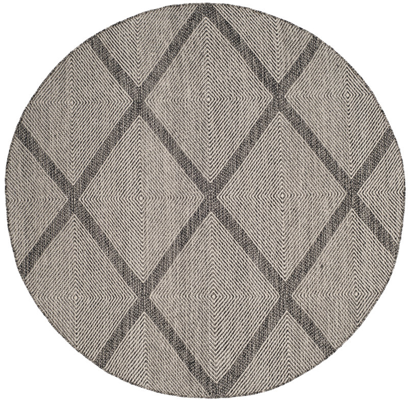 Abberton Hand Woven Cotton Geometric Rug, Round 4'