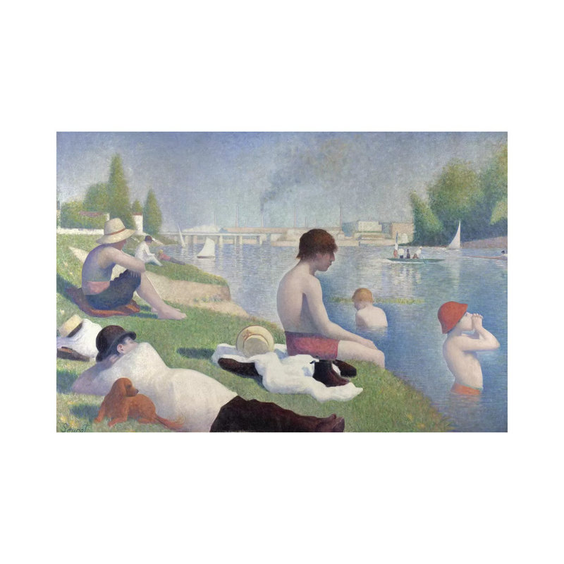 Bathers At Asnières, 1884 by Georges Seurat - Wrapped Canvas Gallery-Wrapped Canvas Giclée, 20.32 cm H x 30.48 cm W