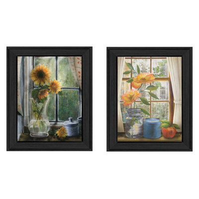 'Flowers' 2 Piece Picture Framed Painting Set