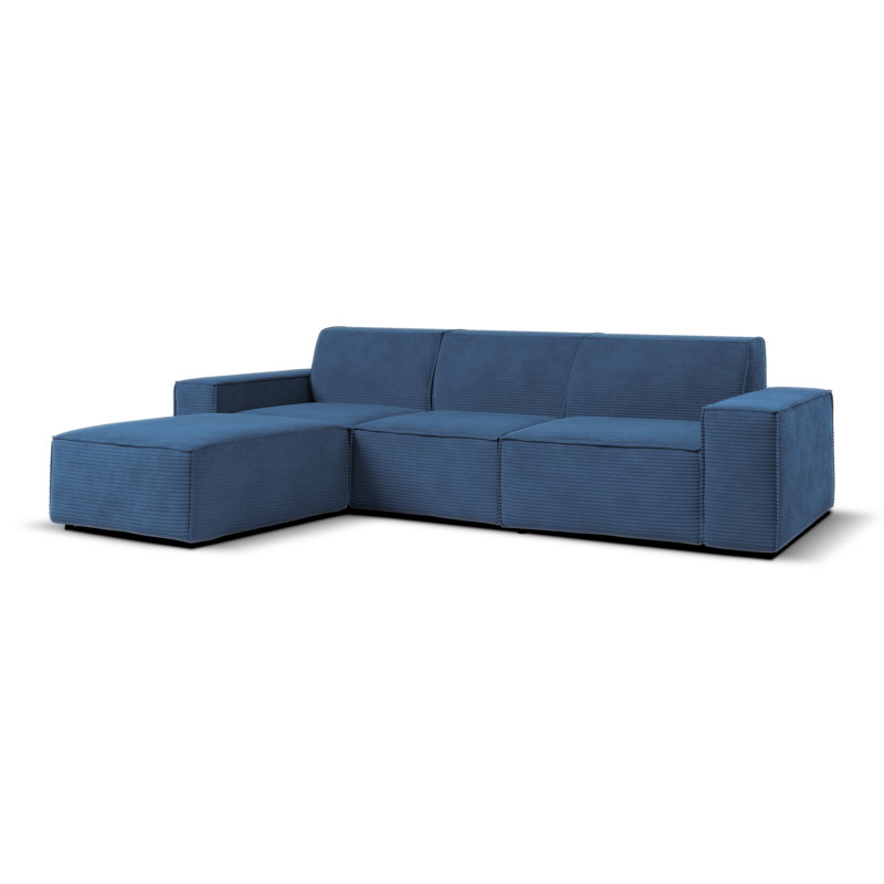 Doegolia 4 Seater Corner Sofa , Left Hand Facing, Navy Blue