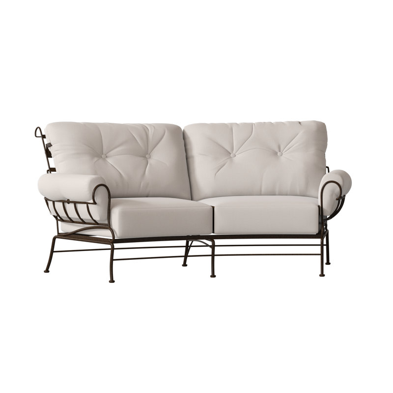 Terrace Outdoor 2 - Seat Loveseat, Chestnut Brown, Canvas Bird's Eye Sunbrella® Canvas