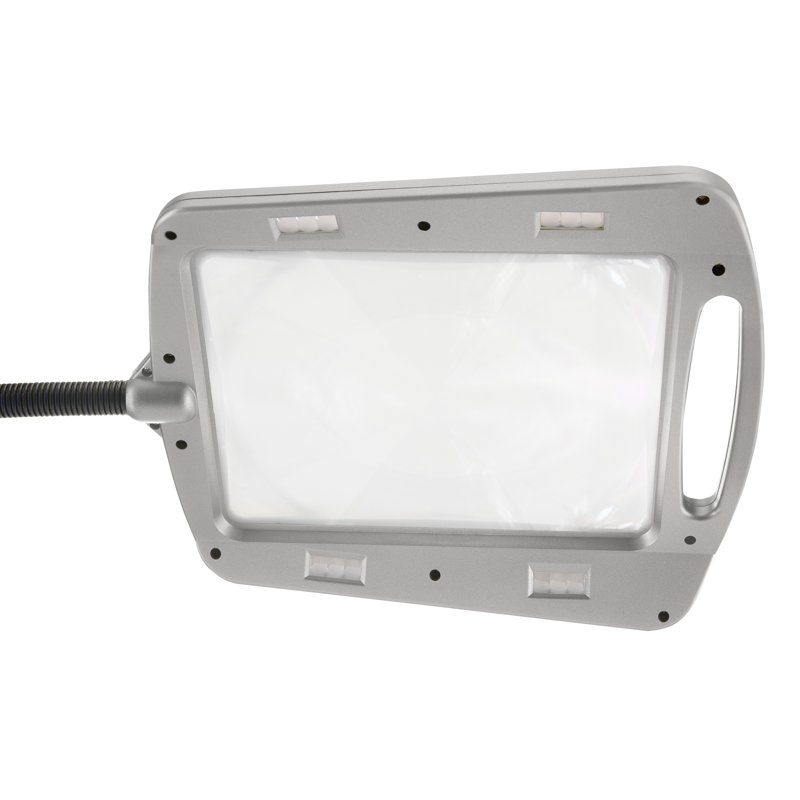 Full Page Magnifier Floor Lamp, Silver, Silver
