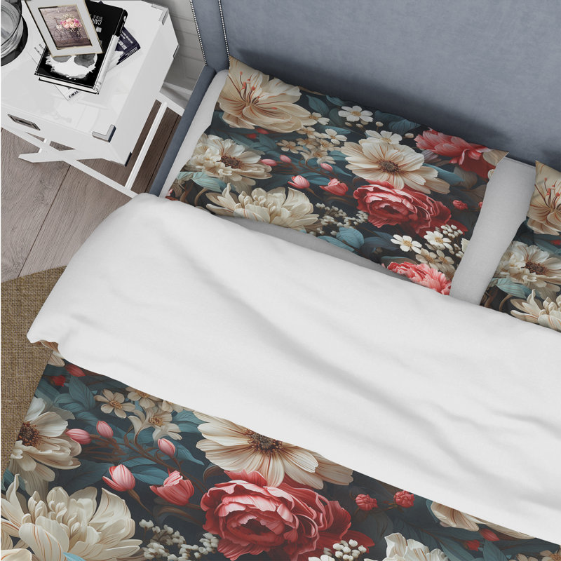 Boho Victorian Fusion Victorian Pattern XI - Ensemble de housse de couette à motif floral