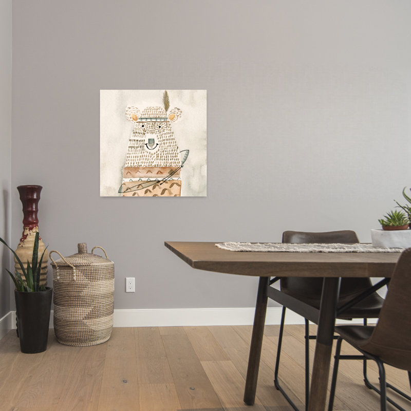Ours amérindien, art urbain contemporain, H 24 po x l 24 po