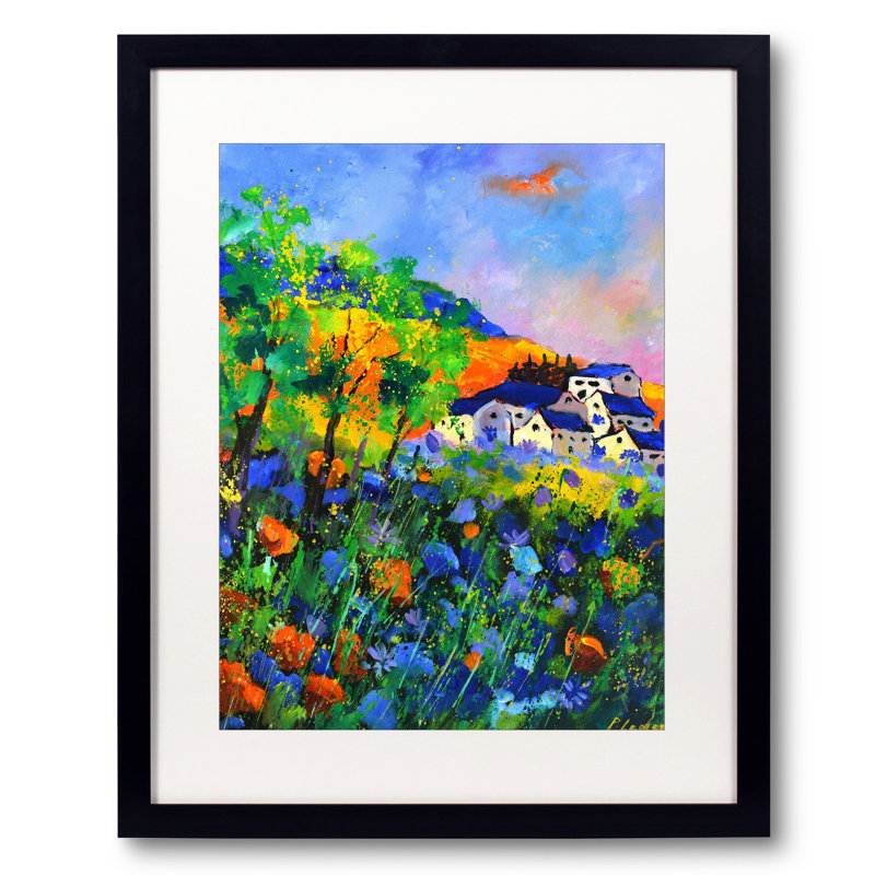 Marvelous Summer par Pol Ledent - Peinture, Papier avec cadre noir, 30" H x 24" W