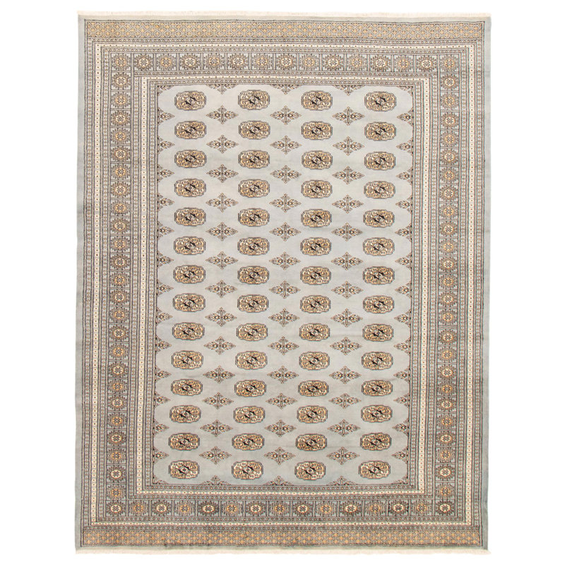 Tapis gris Finha Peshawar Bokhara 8 pi 0 po x 10 pi 3 po