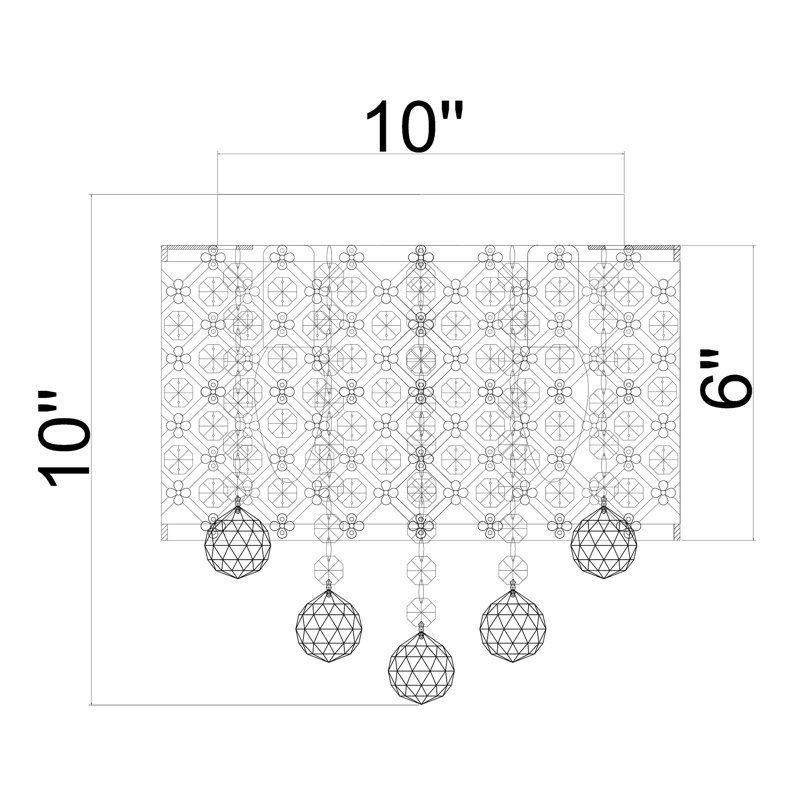Plafonnier encastré géométrique de style lustre 13 po 3 lumières Keighley