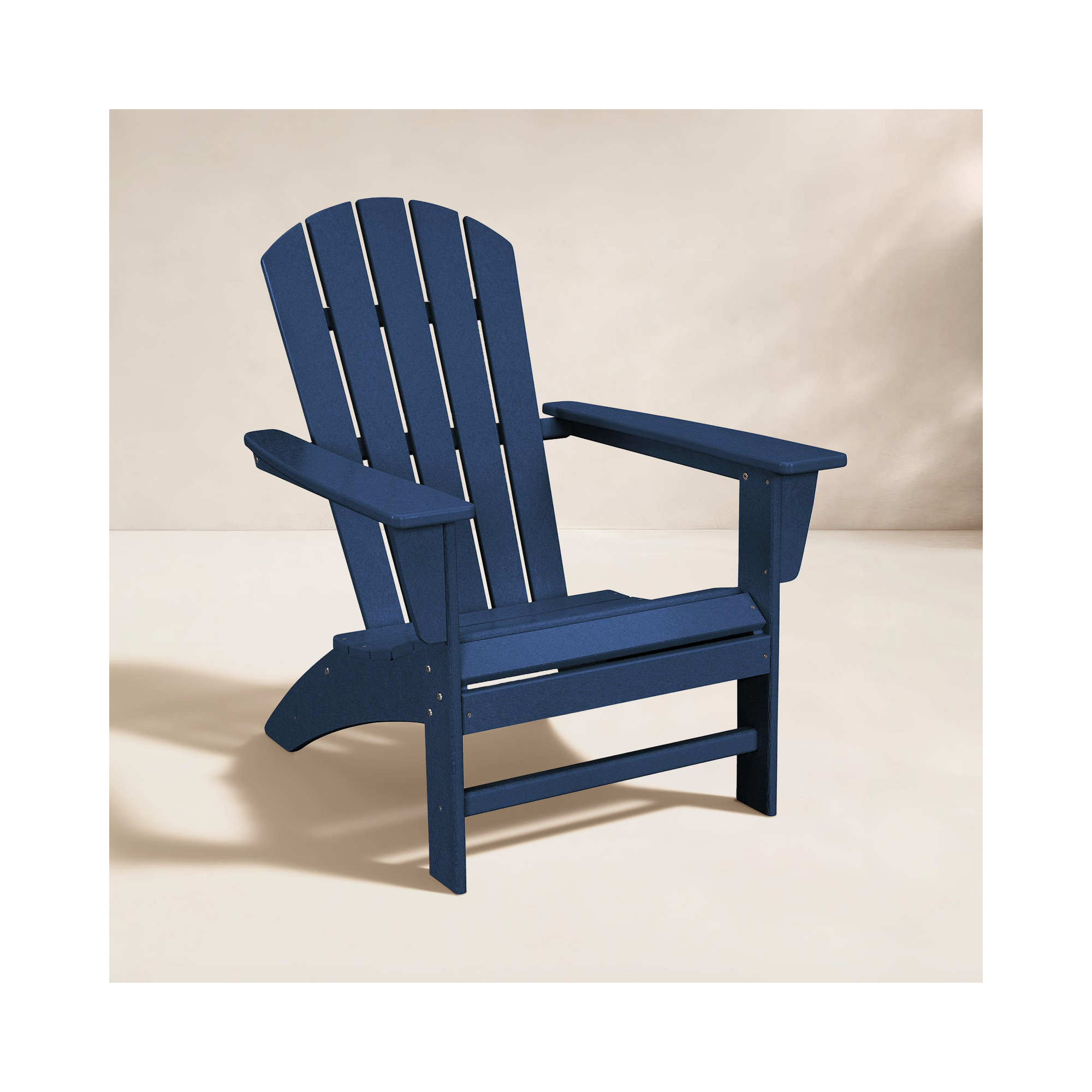 POLYWOOD Nautical Curveback Adirondack Chair, Navy