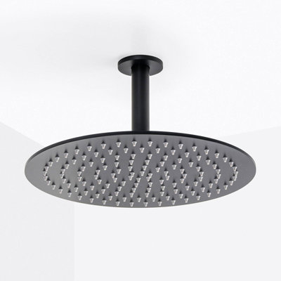 Metro Complete Round Shower Head - Ceiling Mount - 12" Brass/Satin Brass