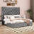 Upholstered Bed Frame With 67.5" Tall Headboard Wingback Platform Bed Tufted Deep Button Velvet-107443603