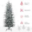 6Ft Tall Prelit Artificial Christmas Tree Holiday Décor With 636 Snow Flocked Branches, 250 Warm  Clear S, Auto Open, Extra Bulb