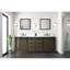 Meuble-lavabo double rustique brun 84 po X P 22 po D-117980221