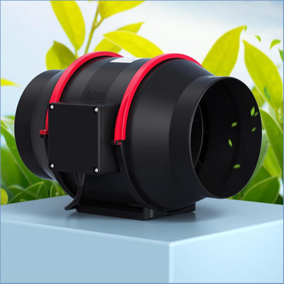 6 Inch Inline Duct Fan, 312 Cfm Ventilation Exhaust Fan With Variable Speed Controller, Quiet Ac-motor Inline Fan For Cooling Booster, Grow Tents, Hydroponics, Black