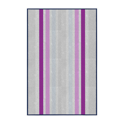 Tapis rose à rayures Ruchelly